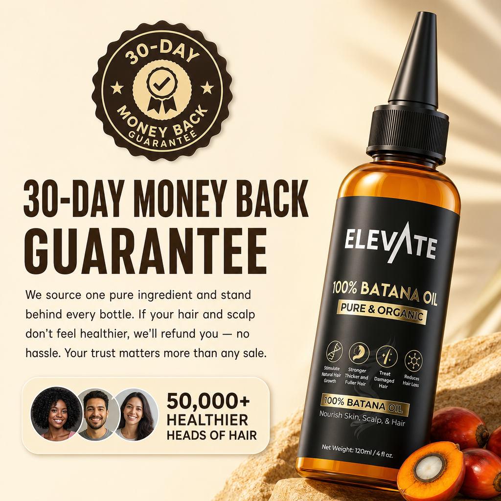 30-day money back guarantee — Elevana Batana Oil